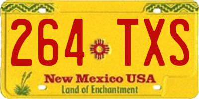 NM license plate 264TXS