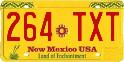 NM license plate 264TXT