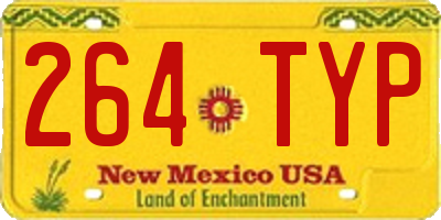 NM license plate 264TYP