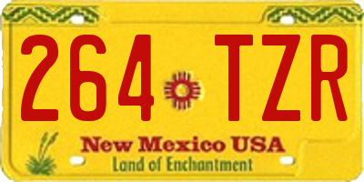 NM license plate 264TZR