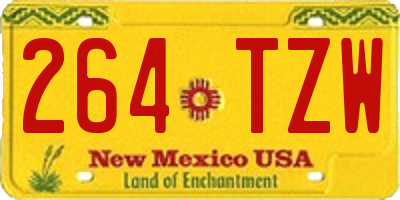 NM license plate 264TZW