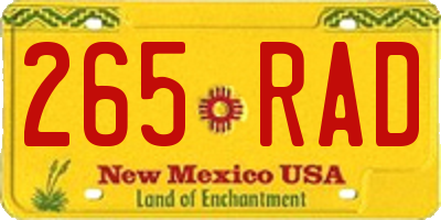 NM license plate 265RAD