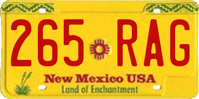 NM license plate 265RAG