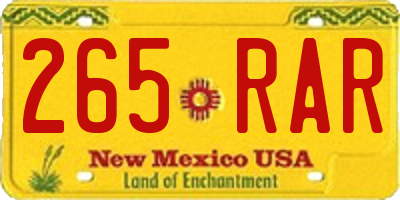 NM license plate 265RAR