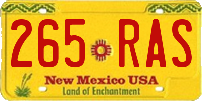 NM license plate 265RAS