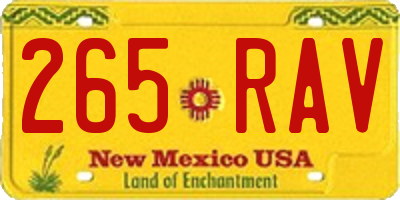 NM license plate 265RAV