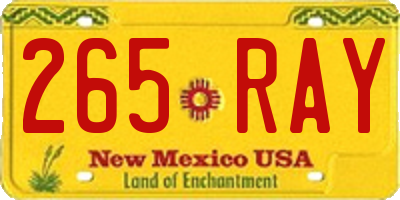 NM license plate 265RAY