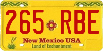 NM license plate 265RBE