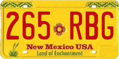 NM license plate 265RBG
