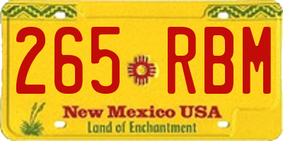 NM license plate 265RBM