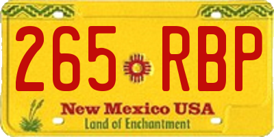 NM license plate 265RBP