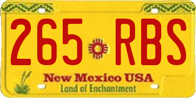 NM license plate 265RBS