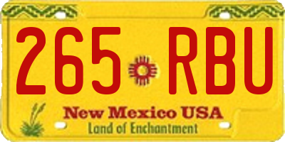 NM license plate 265RBU