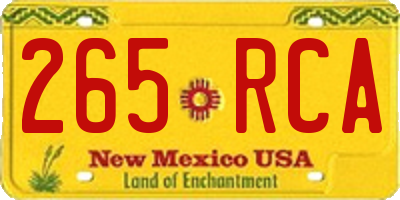 NM license plate 265RCA