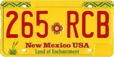 NM license plate 265RCB