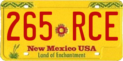 NM license plate 265RCE