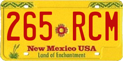 NM license plate 265RCM