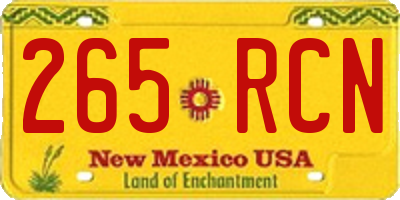 NM license plate 265RCN