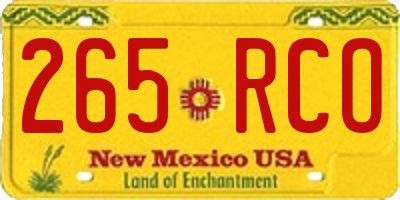 NM license plate 265RCO