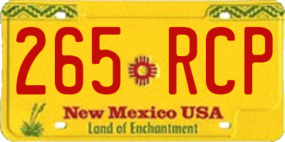 NM license plate 265RCP