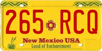 NM license plate 265RCQ