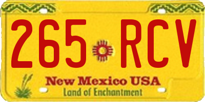 NM license plate 265RCV