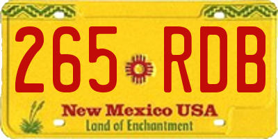 NM license plate 265RDB