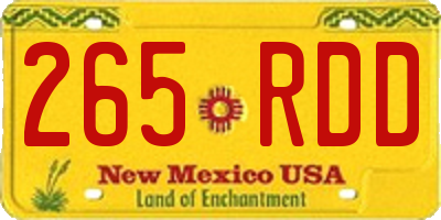 NM license plate 265RDD