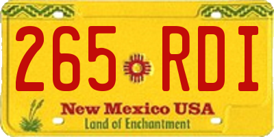 NM license plate 265RDI