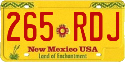 NM license plate 265RDJ