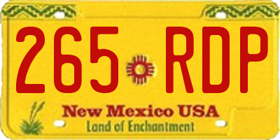 NM license plate 265RDP