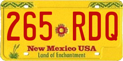 NM license plate 265RDQ