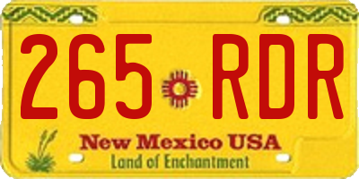 NM license plate 265RDR