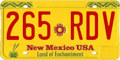 NM license plate 265RDV