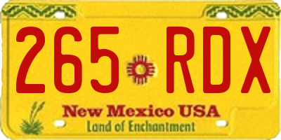NM license plate 265RDX