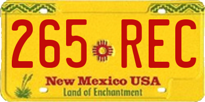 NM license plate 265REC
