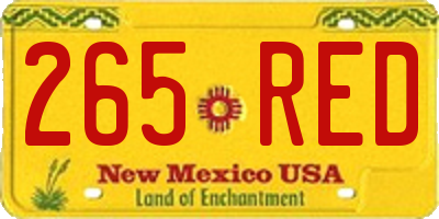 NM license plate 265RED