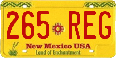 NM license plate 265REG