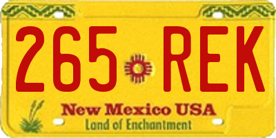 NM license plate 265REK