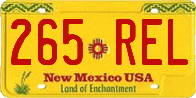 NM license plate 265REL