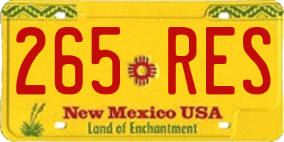 NM license plate 265RES