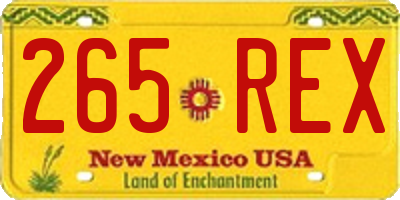 NM license plate 265REX