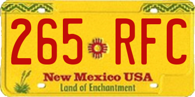 NM license plate 265RFC