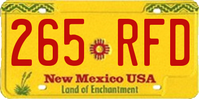 NM license plate 265RFD