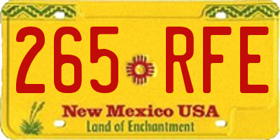 NM license plate 265RFE