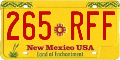 NM license plate 265RFF