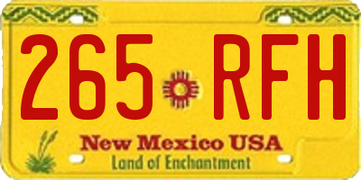 NM license plate 265RFH