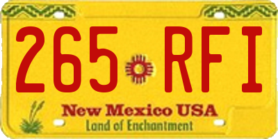 NM license plate 265RFI