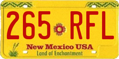 NM license plate 265RFL