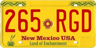 NM license plate 265RGD